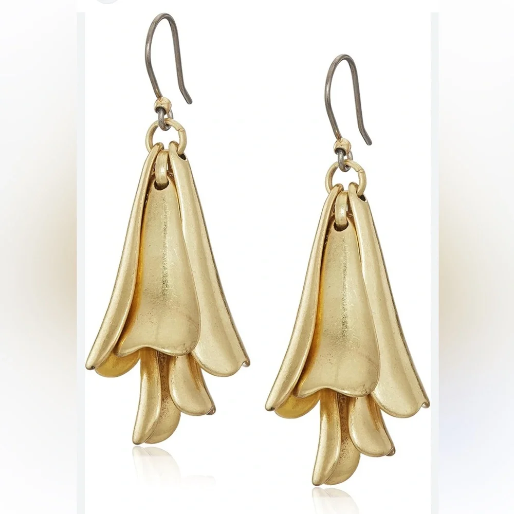 Lucky Brand Gold Floral Drop Earrings - Picture 1 of 3